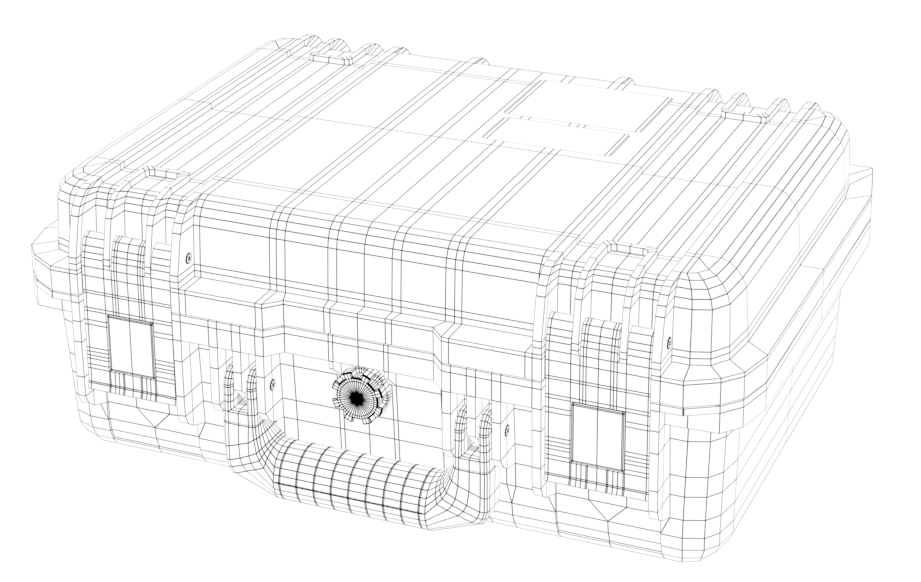 UQN-10 ECHOSIM Signal Simulator Closed Wireframe View