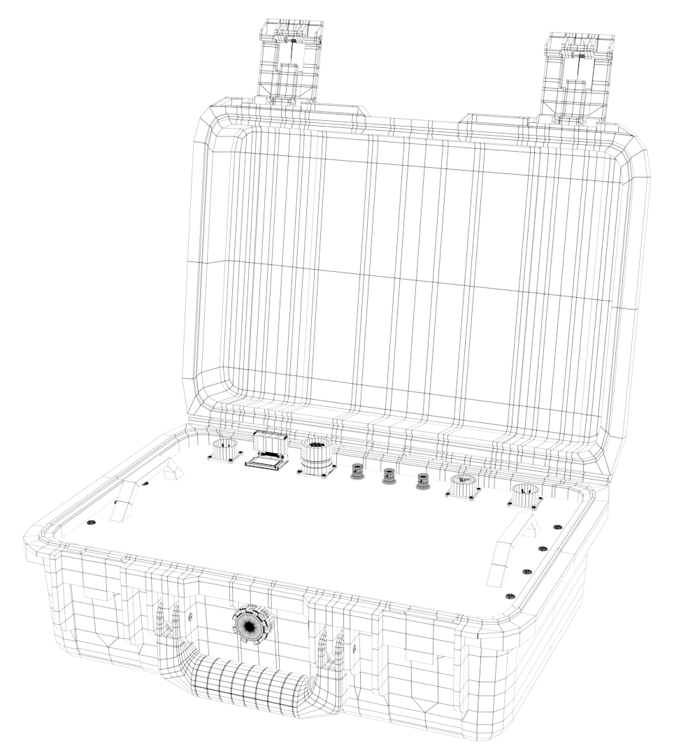 UQN-10 ECHOSIM Signal Simulator Open Wireframe View